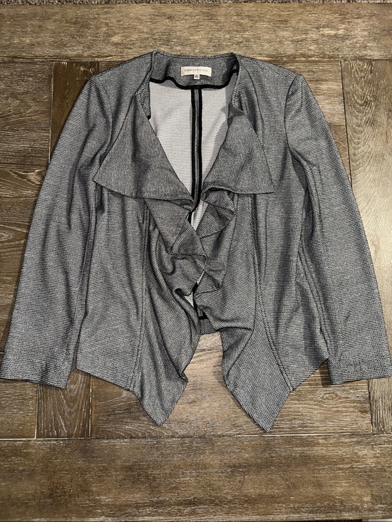 Evan Picone Jackets & Blazers - Evan Picone Gray Textured Open Cardigan